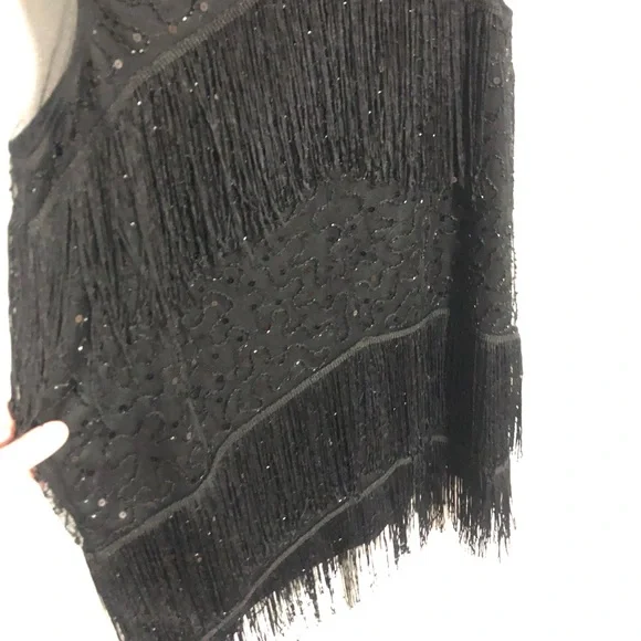 Black Flapper 1920’s Sequin Dress Costume New With Tags - Picture 8 of 13